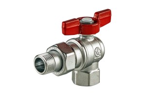 Кран шаровой с американкой угловой 3/4" м/ш, баб. полный проход R789X005 GIACOMINI