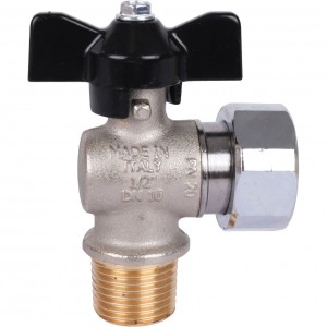 Кран шаровой с накидной гайкой угловой 1/2"х1/2" ш/н-гайка баб. STOUT (SVB-0010-000015)
