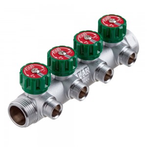 Рег. коллектор с 3 отв. 3/4" М24х19 FAR (FK 3850 34)